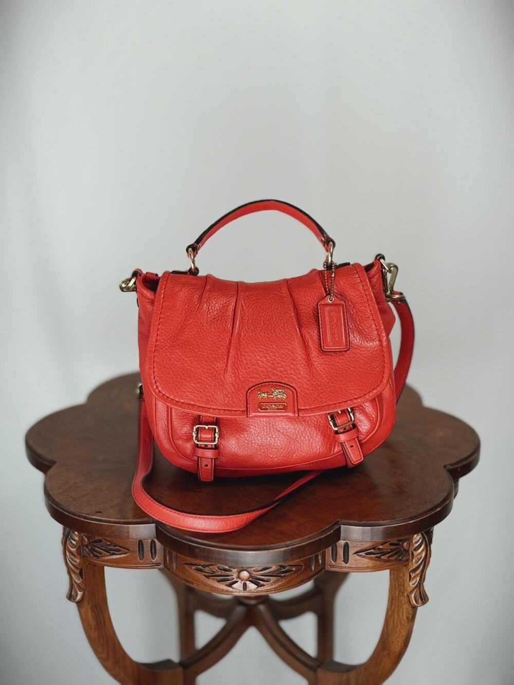 Coach Madison Annabelle Crossbody Bag CORAL Leather Handbag J1276-21223 #00012